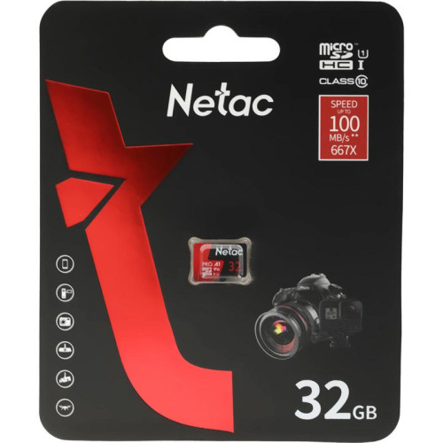 Флеш карта microSDHC 32GB Netac NT02P500PRO-032G-S P500 Extreme Pro w/o adapter