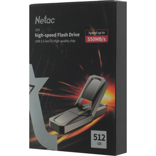 Флеш Диск Netac 512GB US5 NT03US5C-512G-32TA USB3.2 серый