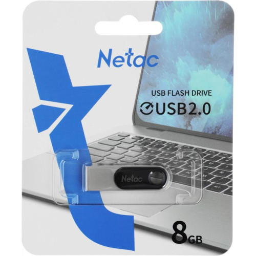 Флеш Диск Netac 8Gb U278 NT03U278N-008G-20PN USB2.0 серебристый/черный