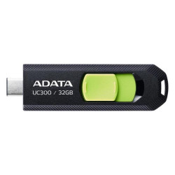 Флеш Диск A-Data 32Gb Type-C UC300 ACHO-UC300-32G-RBK/GN USB3.2 черный/зеленый