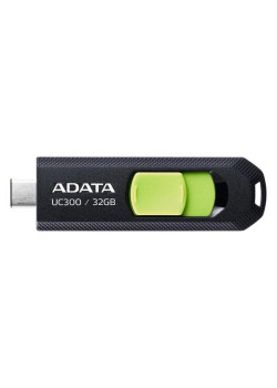 Флеш Диск A-Data 32Gb Type-C UC300 ACHO-UC300-32G-RBK/GN USB3.2 черный/зеленый