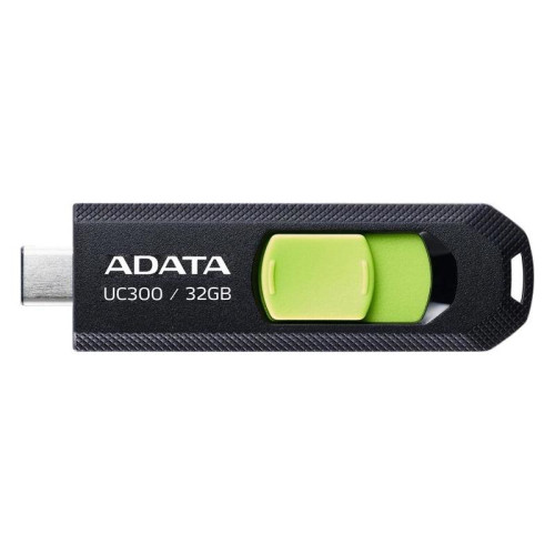 Флеш Диск A-Data 32Gb Type-C UC300 ACHO-UC300-32G-RBK/GN USB3.2 черный/зеленый