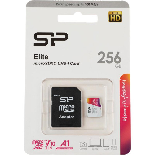 Флеш карта microSDXC 256GB Silicon Power SP256GBSTXBV1V20SP Elite + adapter