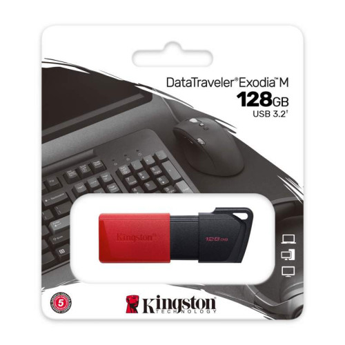 Флэш USB Kingston 128GB USB 3.2 Gen 1 DataTraveler Exodia M (Black + Red)/ Kingston 128GB USB 3.2 Gen 1 DataTraveler Exodia M (Black + Red)