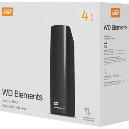 Жесткий диск WD USB 3.0 4Tb WDBWLG0040HBK-EESN Elements Desktop 3.5
