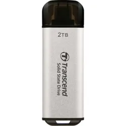 Флеш-накопитель/ Transcend External SSD ESD300C 2 TB, Type C, 10Gbps (3.2 Gen2), R/W 1050/950MB/s, 60.1x20x7.8 mm, 9g, Silver