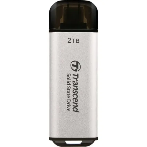 Флеш-накопитель/ Transcend External SSD ESD300C 2 TB, Type C, 10Gbps (3.2 Gen2), R/W 1050/950MB/s, 60.1x20x7.8 mm, 9g, Silver