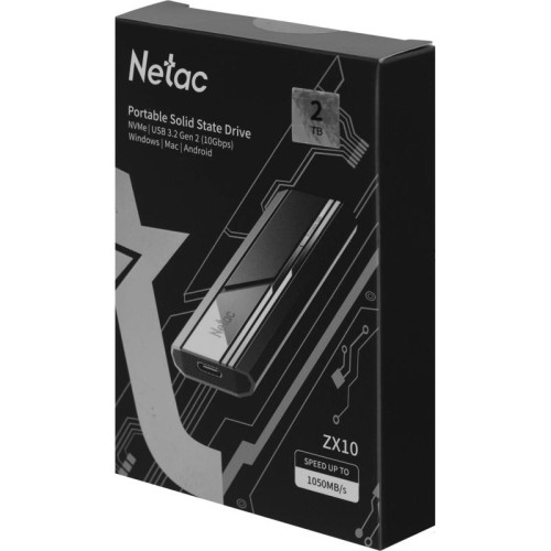 Накопитель SSD Netac USB-C 2TB NT01ZX10-002T-32BK ZX10 1.8