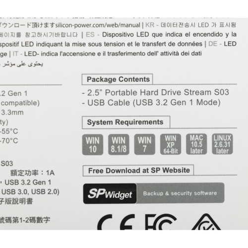 Жесткий диск Silicon Power USB 3.0 1Tb SP010TBPHDS03S3K S03 Stream 2.5