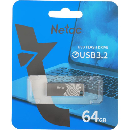 Флеш Диск Netac 64Gb UM1 NT03UM1N-064G-32PN USB3.2 серебристый