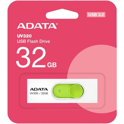 Флеш Диск A-Data 32GB UV320 AUV320-32G-RWHGN USB3.2 белый/зеленый