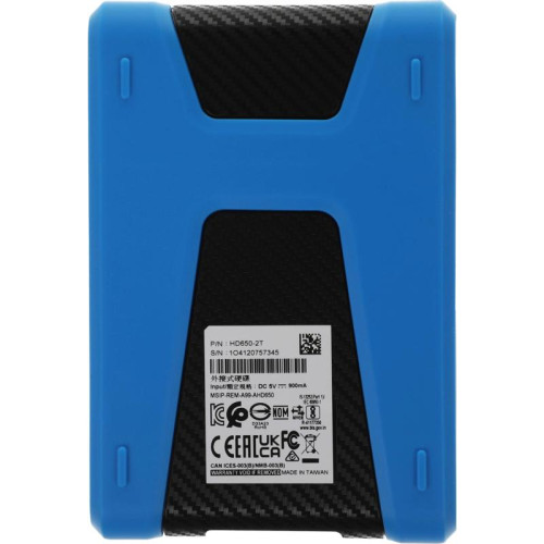 Жесткий диск A-Data USB 3.0 2Tb AHD650-2TU31-CBL HD650 DashDrive Durable 2.5