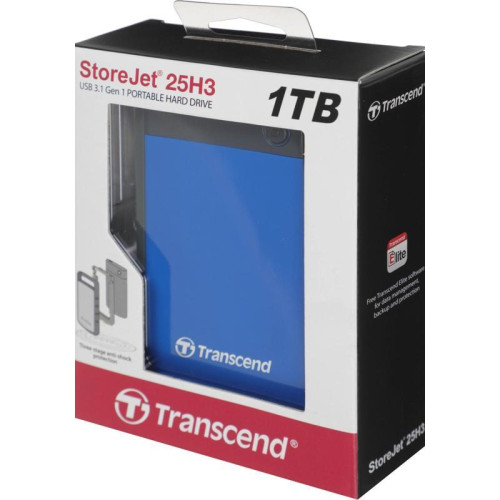 Жесткий диск Transcend USB 3.0 1Tb TS1TSJ25H3B StoreJet 25H3 (5400rpm) 2.5
