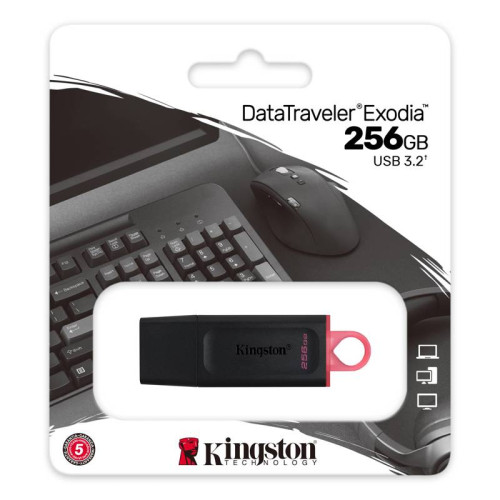 Флэш USB Kingston 256GB USB3.2 Gen1 DataTraveler Exodia (Black + Pink)/ Kingston 256GB USB3.2 Gen1 DataTraveler Exodia (Black + Pink)