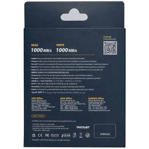 Накопитель SSD Patriot USB-C 512GB PTPL512GPEC Lite Transporter 2.5 Накопитель SSD Patriot USB-C 512GB PTPL512GPEC Lite Transporter 2.5