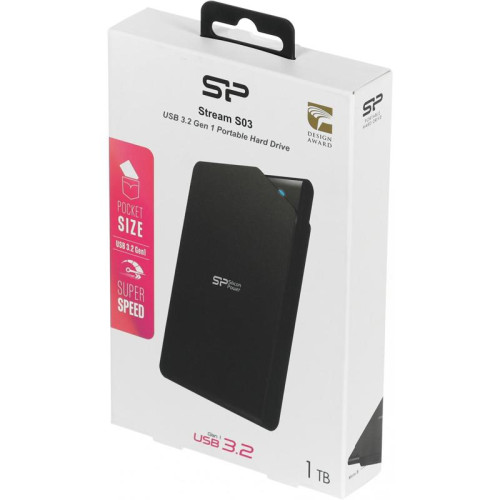 Жесткий диск Silicon Power USB 3.0 1Tb SP010TBPHDS03S3K S03 Stream 2.5