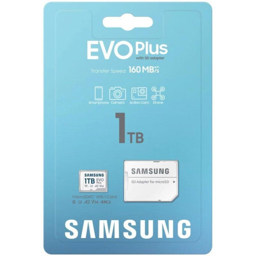 Флеш карта microSDXC 1TB Samsung MB-MC1T0SA EVO Plus V30 A2 + adapter