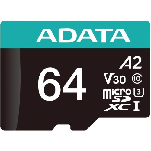 Флеш карта microSDXC 64GB A-Data AUSDX64GUI3V30SA2-RA1 Premier Pro + adapter