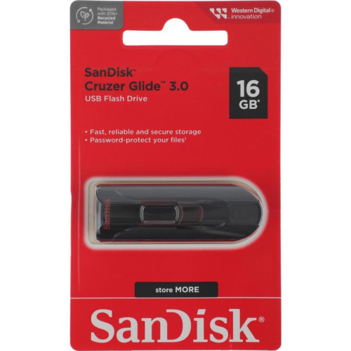 Флеш Диск Sandisk 16Gb Cruzer Glide SDCZ600-016G-G35 USB3.0 черный