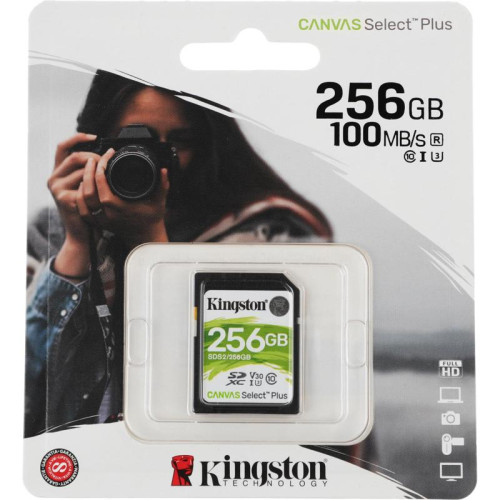 Флеш карта SDXC 256GB Kingston SDS2/256GB Canvas Select Plus w/o adapter