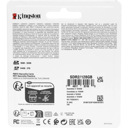 Флеш карта SDXC 128GB Kingston SDR2/128GB Canvas React Plus w/o adapter