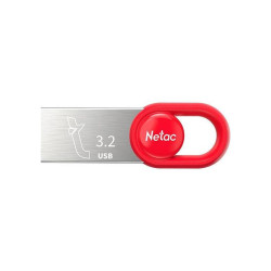 Флеш Диск Netac 128Gb UM2 NT03UM2N-128G-32RE USB3.2 серебристый/красный