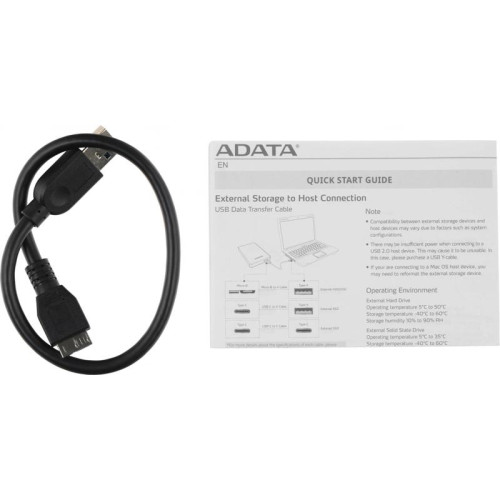 Жесткий диск A-Data USB 3.1 2Tb AHV620S-2TU31-CBL HV620S 2.5