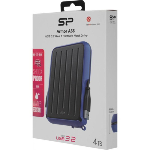 Жесткий диск Silicon Power USB3.0 4TB SP040TBPHD66LS3B Armor A66 2.5 Жесткий диск Silicon Power USB3.0 4TB SP040TBPHD66LS3B Armor A66 2.5