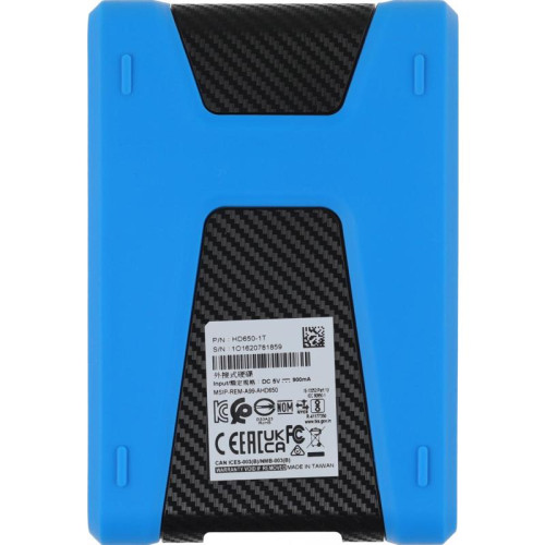 Жесткий диск A-Data USB 3.0 1Tb AHD650-1TU31-CBL HD650 DashDrive Durable 2.5