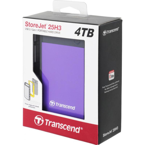 Жесткий диск Transcend USB 3.0 4Tb TS4TSJ25H3P StoreJet 25H3 (5400rpm) 2.5
