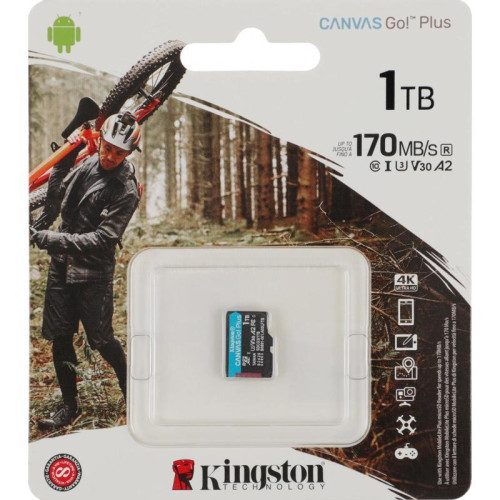 Карта памяти Kingston 1TB microSDXC Canvas Go Plus 170R A2 U3 V30 Card W/O ADP/ Kingston 1TB microSDXC Canvas Go Plus 170R A2 U3 V30 Card W/O ADP Карта памяти Kingston 1TB microSDXC Canvas Go Plus 170R A2 U3 V30 Card W/O ADP/ Kingston 1TB microSDXC Canvas Go Plus 170R A2 U3 V30 Card W/O ADP