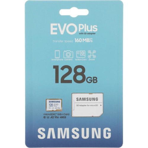 Флеш карта microSDXC 128GB Samsung MB-MC128SA EVO PLUS + adapter