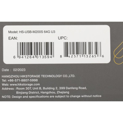 Флеш Диск Hikvision 64GB M200S HS-USB-M200S/64G/U3 USB3.0 серебристый/черный