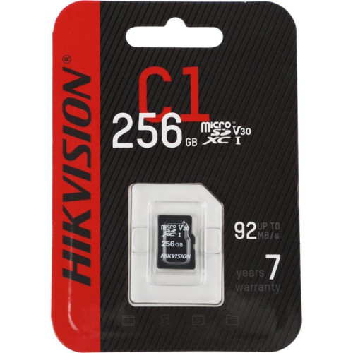 Флеш карта microSDXC 256GB Hikvision HS-TF-C1(STD)/256G/ZAZ01X00/OD C1 V30 w/o adapter