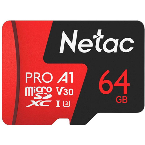 Флеш карта microSDXC 64GB Netac NT02P500PRO-064G-R P500 Extreme Pro + adapter