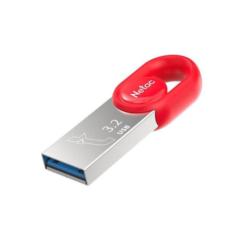 Флеш Диск Netac 64Gb UM2 NT03UM2N-064G-32RE USB3.2 серебристый/красный