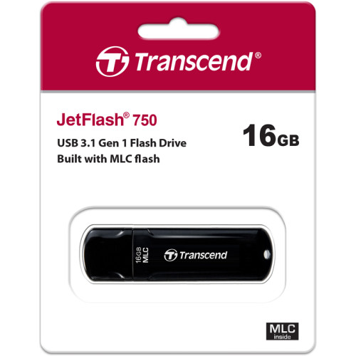 Флеш-накопитель/ Transcend 16GB JETFLASH 750, black