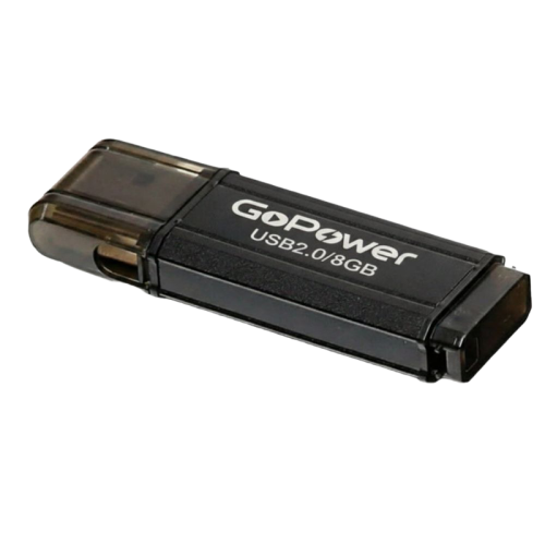 Флеш-накопитель/ Флеш-накопитель GoPower HIT 8GB USB2.0 металл черный