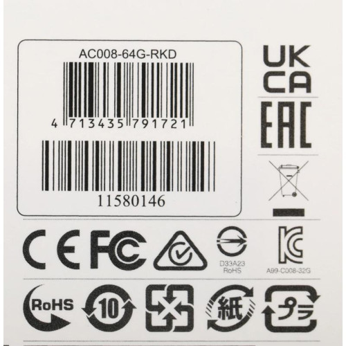 Флеш Диск A-Data 64GB Classic C008 AC008-64G-RKD USB2.0 красный/черный