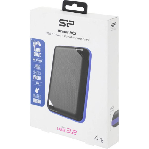 Жесткий диск Silicon Power USB3.0 4TB SP040TBPHD62LS3B Armor A62 2.5 Жесткий диск Silicon Power USB3.0 4TB SP040TBPHD62LS3B Armor A62 2.5