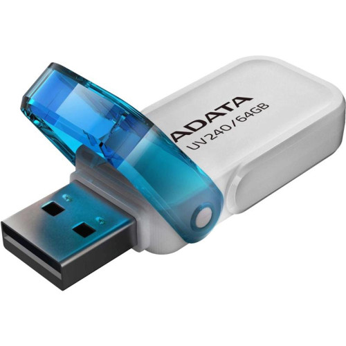 Флеш Диск A-Data 64GB UV240 AUV240-64G-RWH USB2.0 белый/голубой