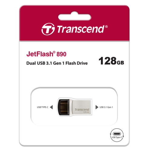 Флеш-накопитель/ Transcend 128GB JetFlash 890 USB 3.1 OTG