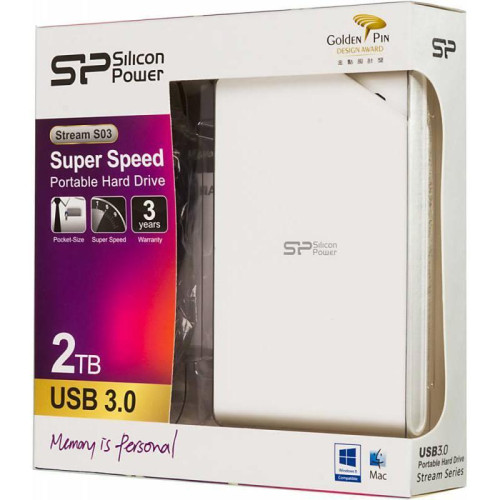 Жесткий диск Silicon Power USB 3.0 2Tb SP020TBPHDS03S3W S03 SP020TBPHDS03S3W Stream 2.5
