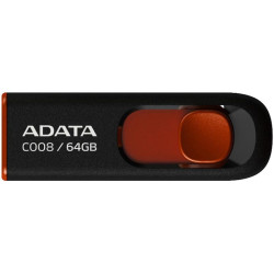 Флеш Диск A-Data 64GB Classic C008 AC008-64G-RKD USB2.0 красный/черный