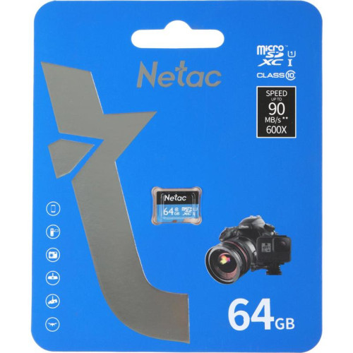 Флеш карта microSDXC 64GB Netac NT02P500STN-064G-S P500 w/o adapter