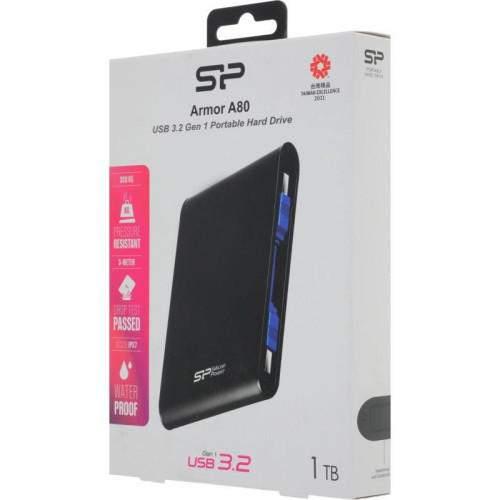 Жесткий диск Silicon Power USB3.0 1TB SP010TBPHDA80S3K A80 Armor 2.5 Жесткий диск Silicon Power USB3.0 1TB SP010TBPHDA80S3K A80 Armor 2.5