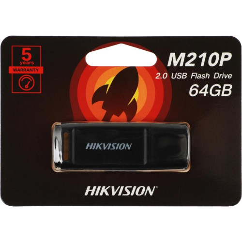 Флеш Диск Hikvision 64GB M210P HS-USB-M210P/64G USB2.0 черный