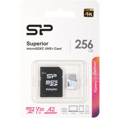 Флеш карта microSDXC 256GB Silicon Power SP256GBSTXDA2V20SP Superior + adapter