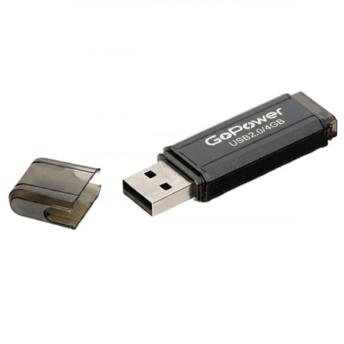 Флеш-накопитель/ Флеш-накопитель GoPower HIT 4GB USB2.0 металл черный