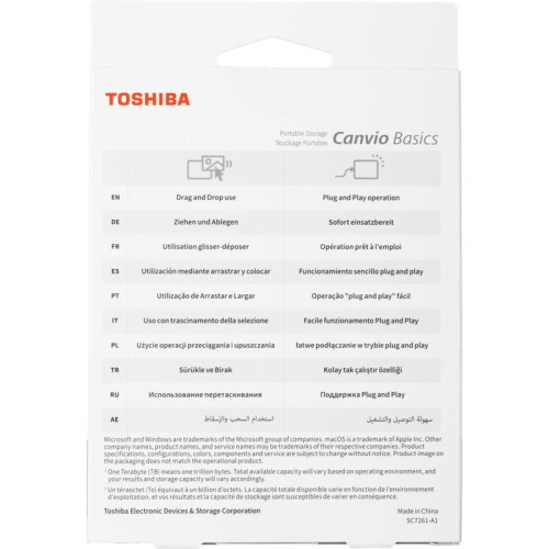 Жесткий диск Toshiba USB 3.0 4Tb HDTB540EK3CA Canvio Basics 2.5